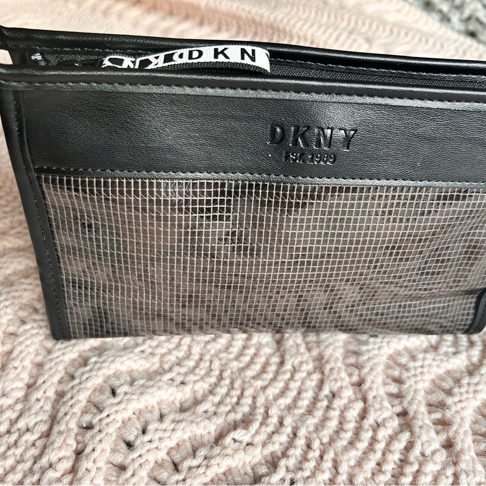 DKNY Black Mesh Cosmetic Bag